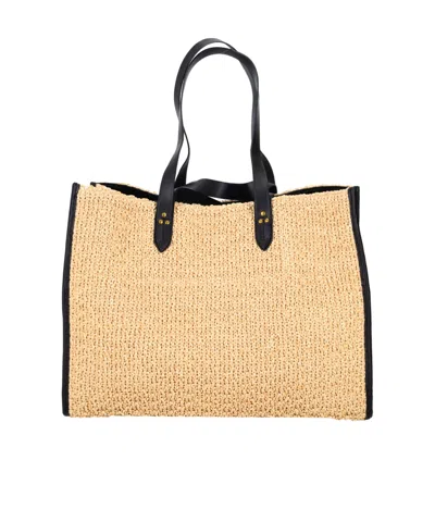 Jérôme Dreyfuss Large Leon Leather-trim Tote Bag In Nude