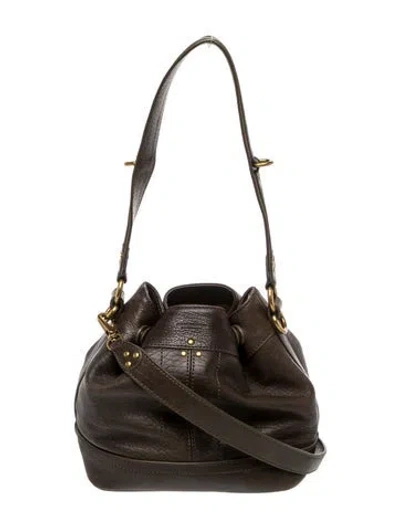 Pre-owned Jérôme Dreyfuss Leather Bucket Bag In Gray