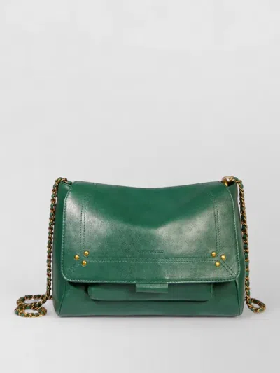Jérôme Dreyfuss Medium Lulu Leather Shoulder Bag In Green