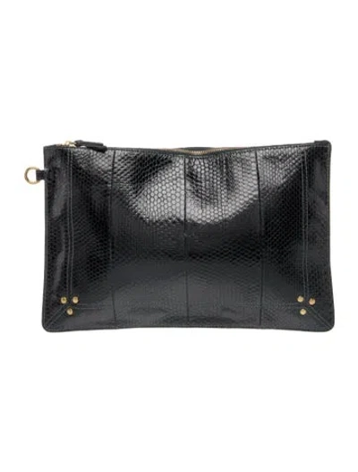 Pre-owned Jérôme Dreyfuss Leather Clutch In Black