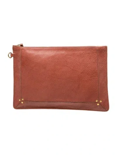 Pre-owned Jérôme Dreyfuss Leather Clutch In Brown