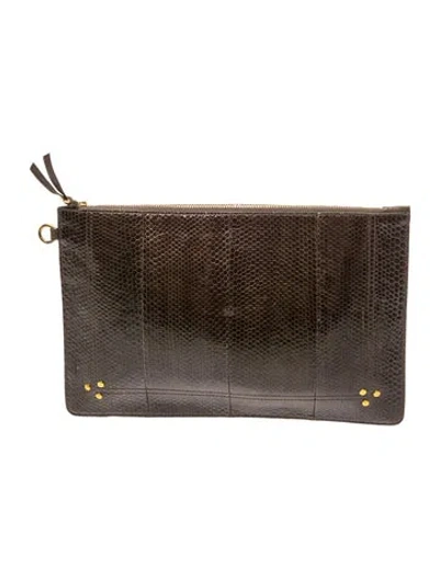 Pre-owned Jérôme Dreyfuss Leather Clutch In Brown