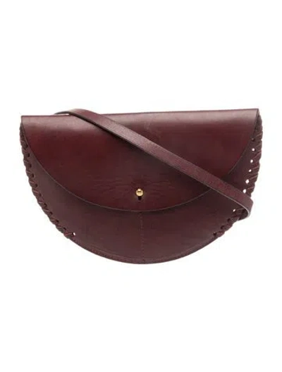 Pre-owned Jérôme Dreyfuss Leather Crossbody Bag In Burgundy