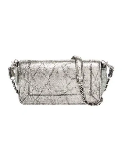 Pre-owned Jérôme Dreyfuss Leather Crossbody Bag In Metallic/silver