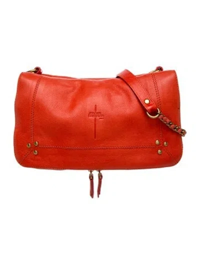 Pre-owned Jérôme Dreyfuss Leather Crossbody Bag In Red
