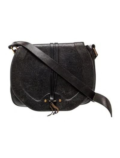 Pre-owned Jérôme Dreyfuss Leather Messenger Bag In Black