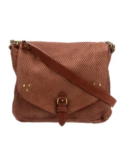 Pre-owned Jérôme Dreyfuss Leather Messenger Bag In Brown
