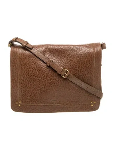 Pre-owned Jérôme Dreyfuss Leather Messenger Bag In Brown