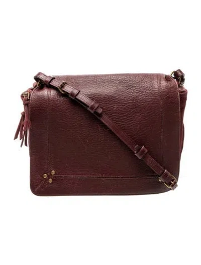 Pre-owned Jérôme Dreyfuss Leather Messenger Bag In Burgundy