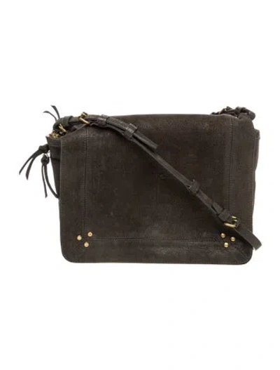 Pre-owned Jérôme Dreyfuss Leather Messenger Bag In Gray