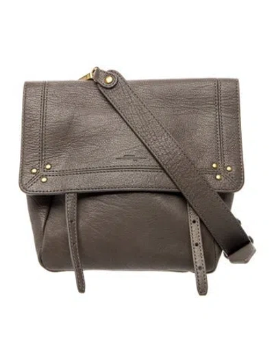 Pre-owned Jérôme Dreyfuss Leather Messenger Bag In Grey