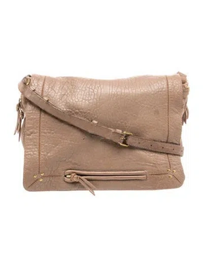 Pre-owned Jérôme Dreyfuss Leather Messenger Bag In Grey