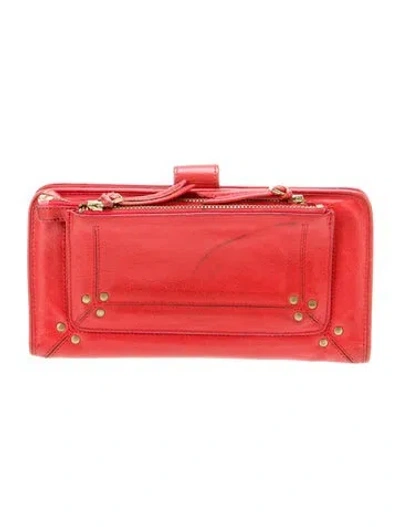 Pre-owned Jérôme Dreyfuss Leather Minaudière In Red