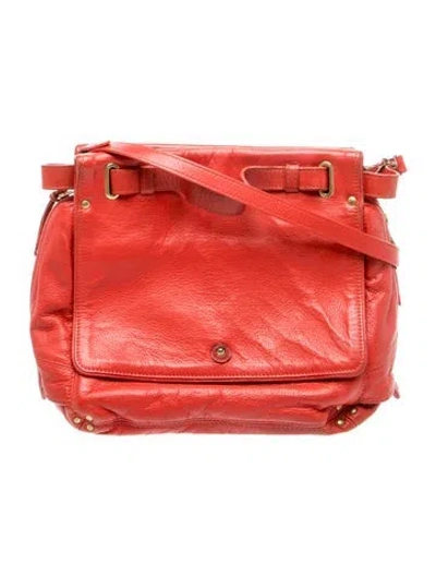 Pre-owned Jérôme Dreyfuss Leather Shoulder Bag In Red