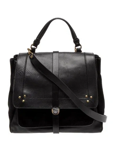 Pre-owned Jérôme Dreyfuss Leather Top Handle Bag In Black