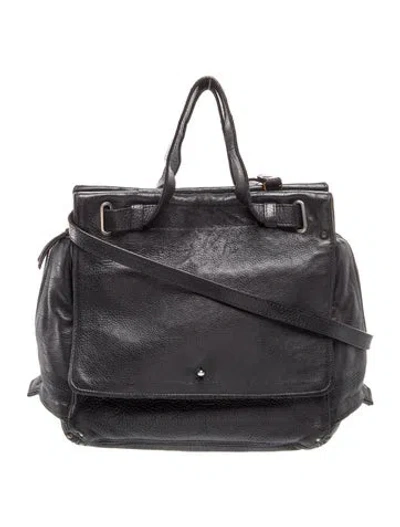 Pre-owned Jérôme Dreyfuss Leather Top Handle Bag In Black