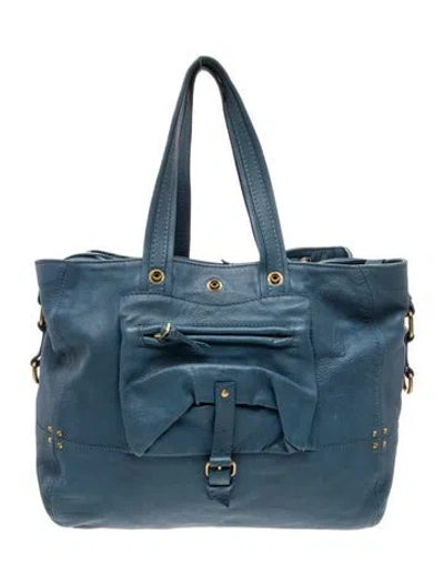 Pre-owned Jérôme Dreyfuss Leather Top Handle Bag In Blue