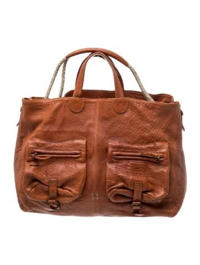 Pre-owned Jérôme Dreyfuss Leather Top Handle Bag In Brown