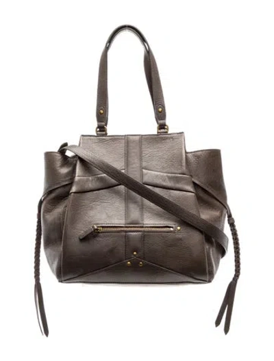 Pre-owned Jérôme Dreyfuss Leather Top Handle Bag In Grey