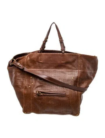 Pre-owned Jérôme Dreyfuss Leather Tote In Brown
