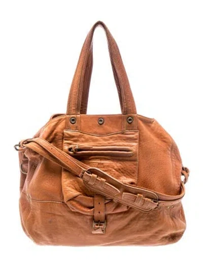Pre-owned Jérôme Dreyfuss Leather Tote In Brown
