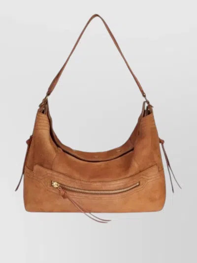 Jérôme Dreyfuss Large Lucky Leather Shoulder Bag In Brown