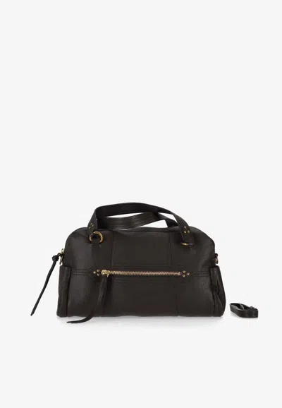 Jérôme Dreyfuss Lucky Leather Bowling Shoulder Bag In Brown