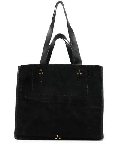 Jérôme Dreyfuss Medium Léon Suede Tote Bag In Black