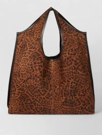 Jérôme Dreyfuss Paco Animal Print Tote Dual Handles In Red