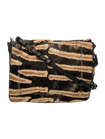 Pre-owned Jérôme Dreyfuss Ponyhair Messenger Bag In Brown