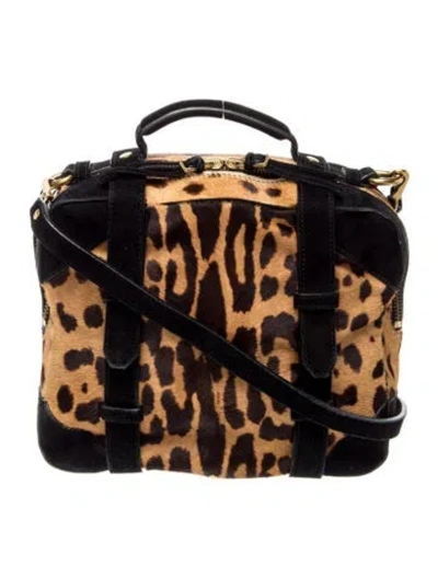 Pre-owned Jérôme Dreyfuss Ponyhair Top Handle Bag In Brown