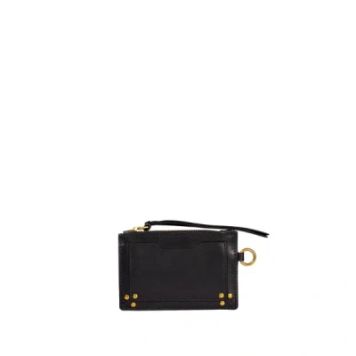 Jérôme Dreyfuss Porte-cartes Lucky En Cuir De Vachette In Black