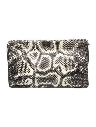 Pre-owned Jérôme Dreyfuss Python Clutch In Black