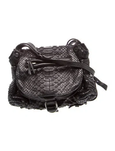 Pre-owned Jérôme Dreyfuss Python Shoulder Bag In Black