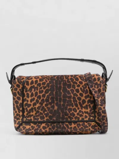 Jérôme Dreyfuss Shoulder Bag Leopard Pattern Calf Suede