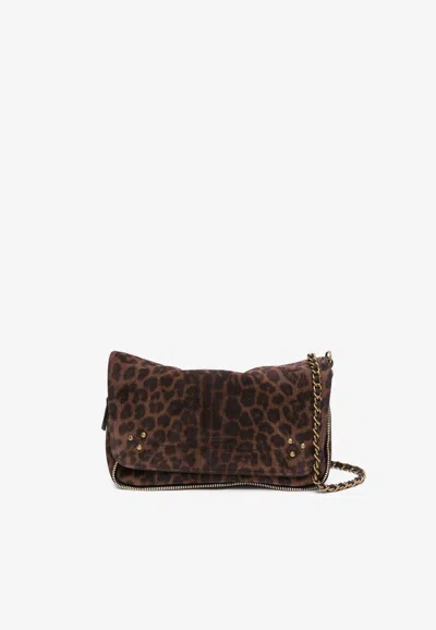 Jérôme Dreyfuss Small Bobi Leopard Print Crossbody Bag In Brown