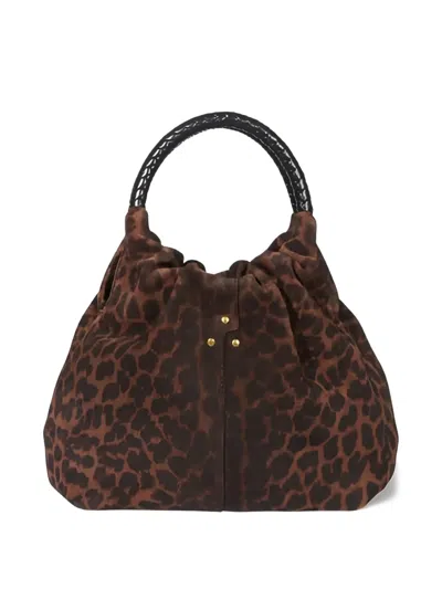 Jérôme Dreyfuss Small Gordi Leopard-print Braided-handle Tote Bag In Animal Print