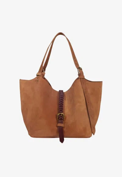 Jérôme Dreyfuss Small Joseph Suede Tote Bag In Caramel