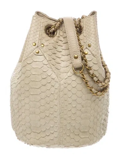 Pre-owned Jérôme Dreyfuss Snakeskin Bucket Bag In Neutral