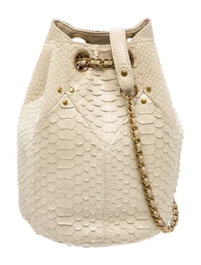 Pre-owned Jérôme Dreyfuss Snakeskin Bucket Bag In Neutrals