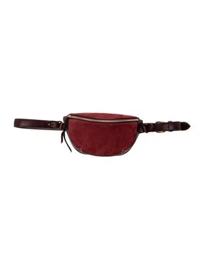 Pre-owned Jérôme Dreyfuss Suede Belt Bag In Burgundy
