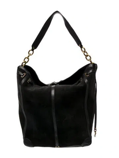 Pre-owned Jérôme Dreyfuss Suede Hobo In Black