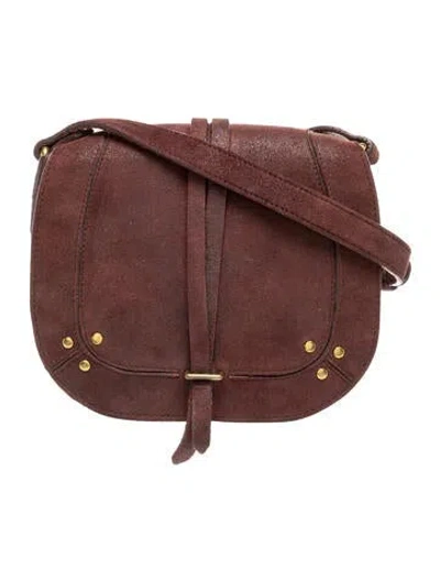 Pre-owned Jérôme Dreyfuss Suede Messenger Bag In Burgundy