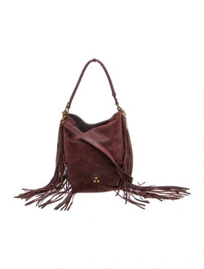 Pre-owned Jérôme Dreyfuss Suede Shoulder Bag In Burgundy