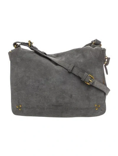 Pre-owned Jérôme Dreyfuss Suede Shoulder Bag In Grey