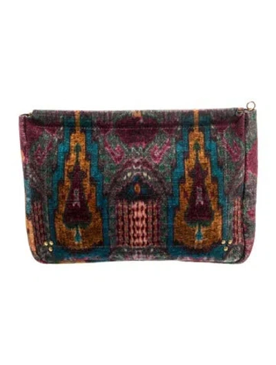 Pre-owned Jérôme Dreyfuss Velvet Clutch In Green