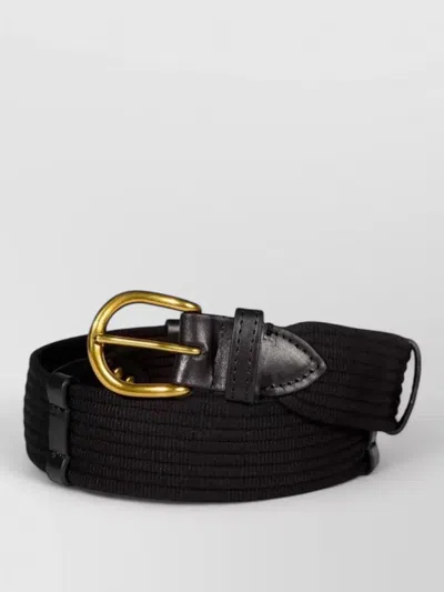 Jérôme Dreyfuss Wide Cotton Belt Leather Trim