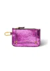 Jérôme Dreyfuss Women's Popoche Extra Small Wallet In Chèvre Lamé Fuxia In Purple
