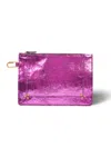 Jérôme Dreyfuss Women's Small Wallet Bag In Chèvre Lamé Fuxia In Pink