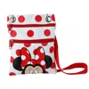 Jerry Leigh Disney Minnie Mouse Polka Dot Passport Crossbody Bag In White